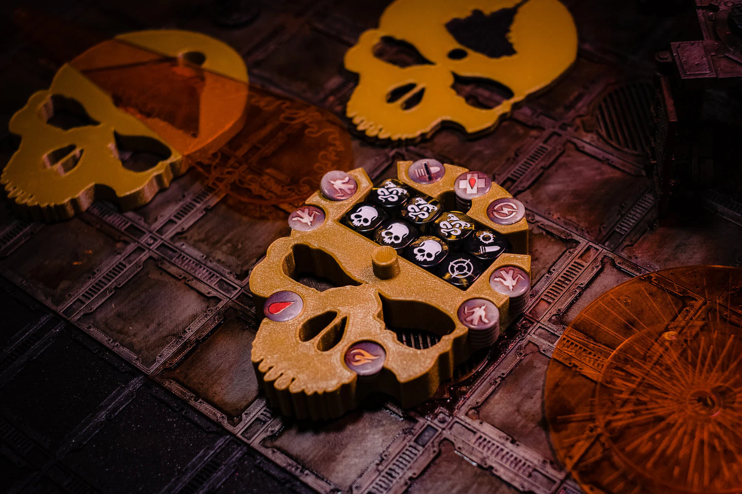 Necromunda caja premium para tokens y dados.